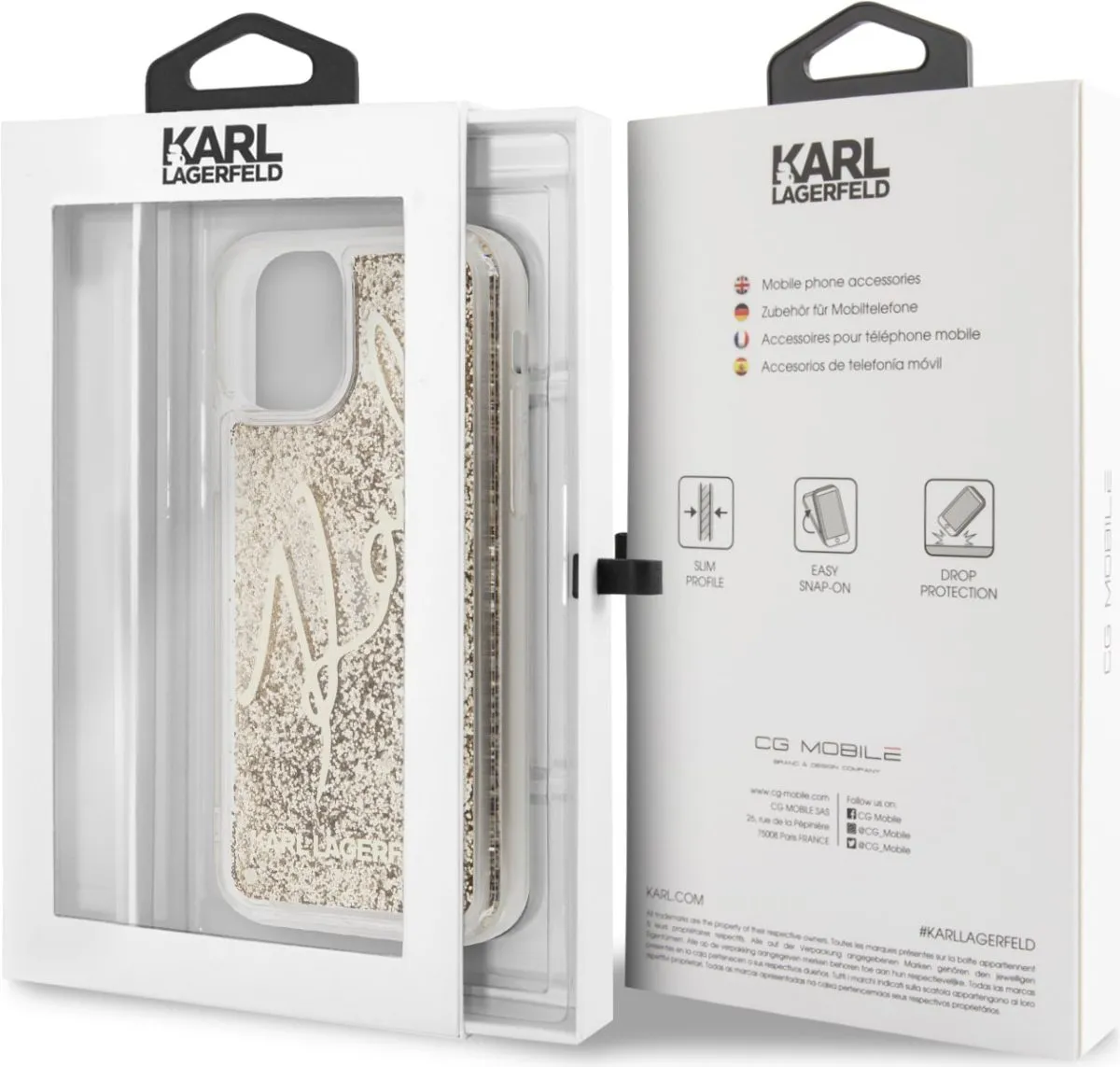 Transparent Glitter Signature For iPhone 11 Pro - Gold