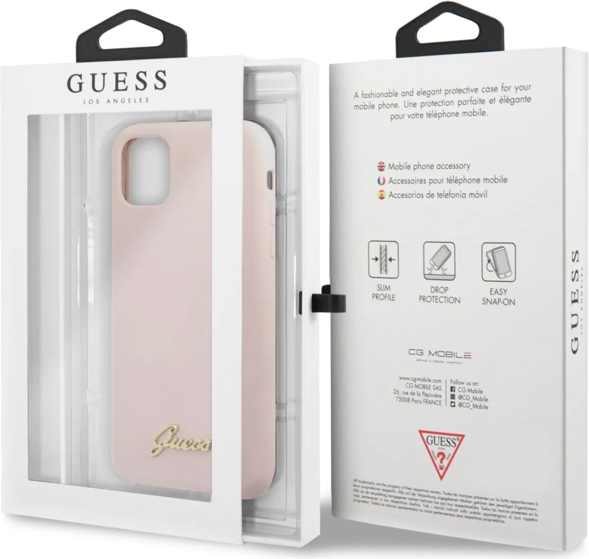 Vintage Logo Silicone Case for iPhone 11 Pro - Light Pink