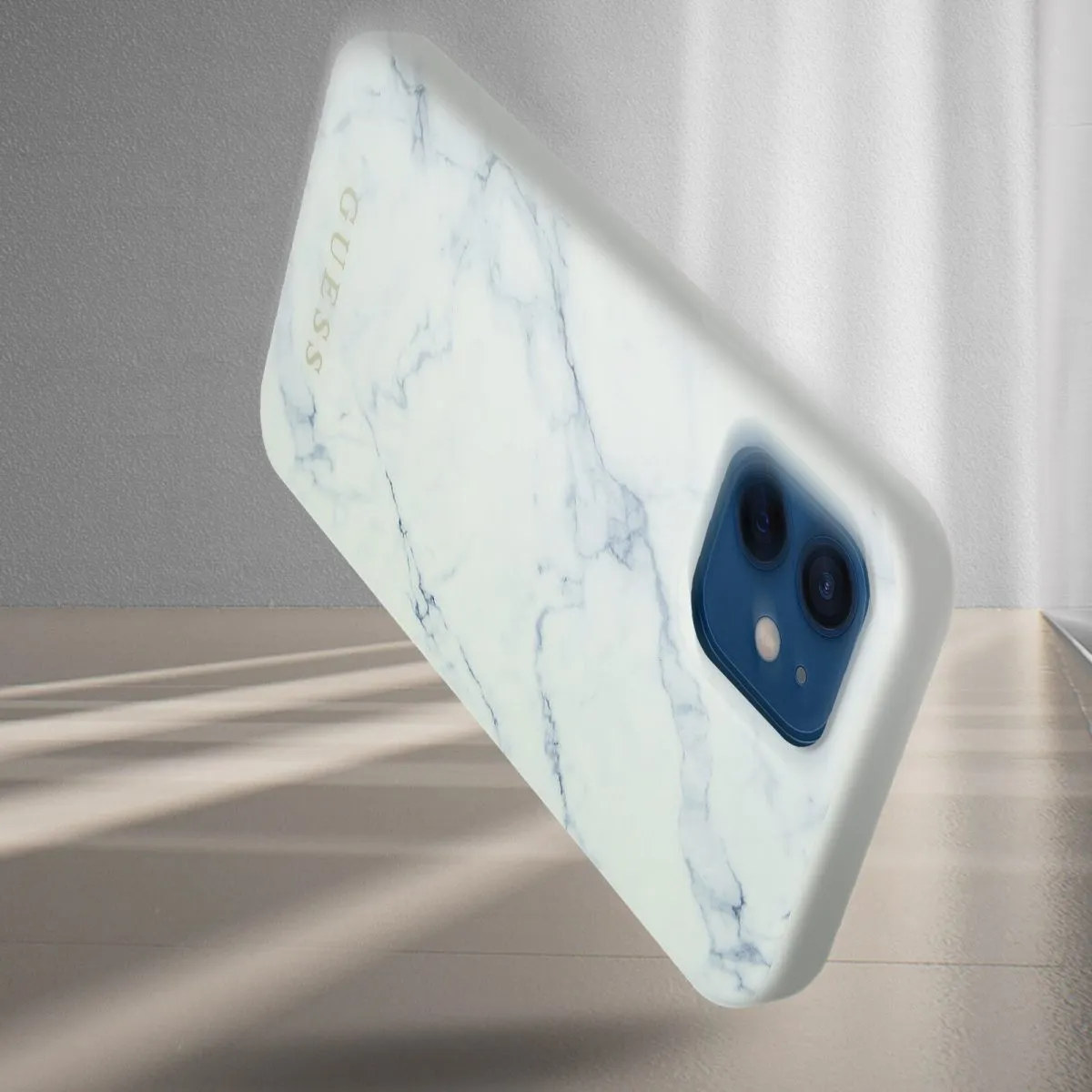 Guess PC/TPU Marble Design Case for iPhone 12 - White