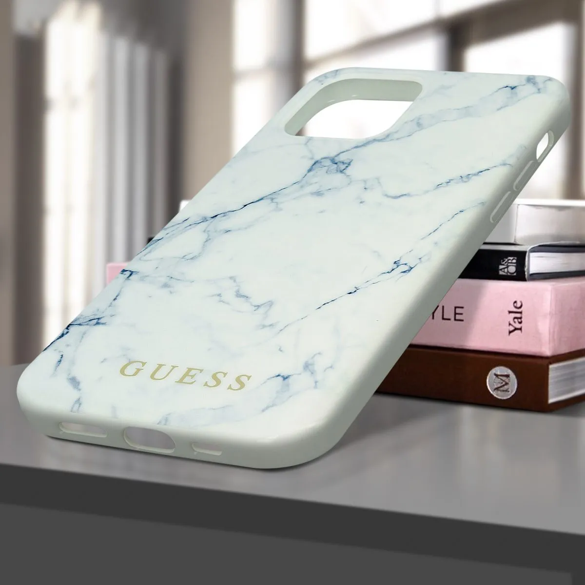 Guess PC/TPU Marble Design Case for iPhone 12 - White