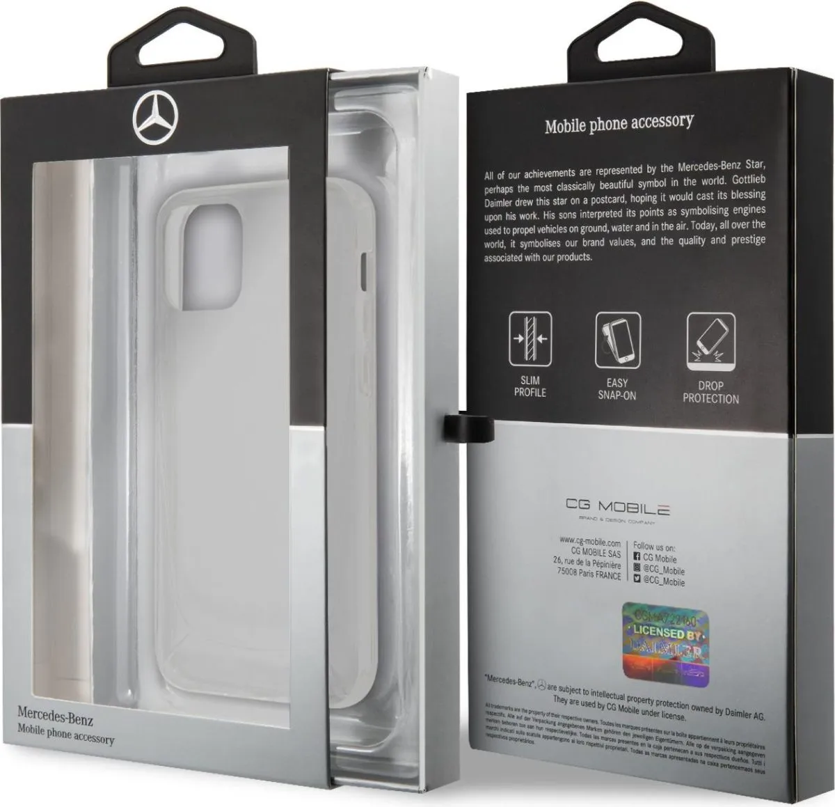 Mercedes-Benz Transparent Case Embossed 1 for iPhone 12 - Clear