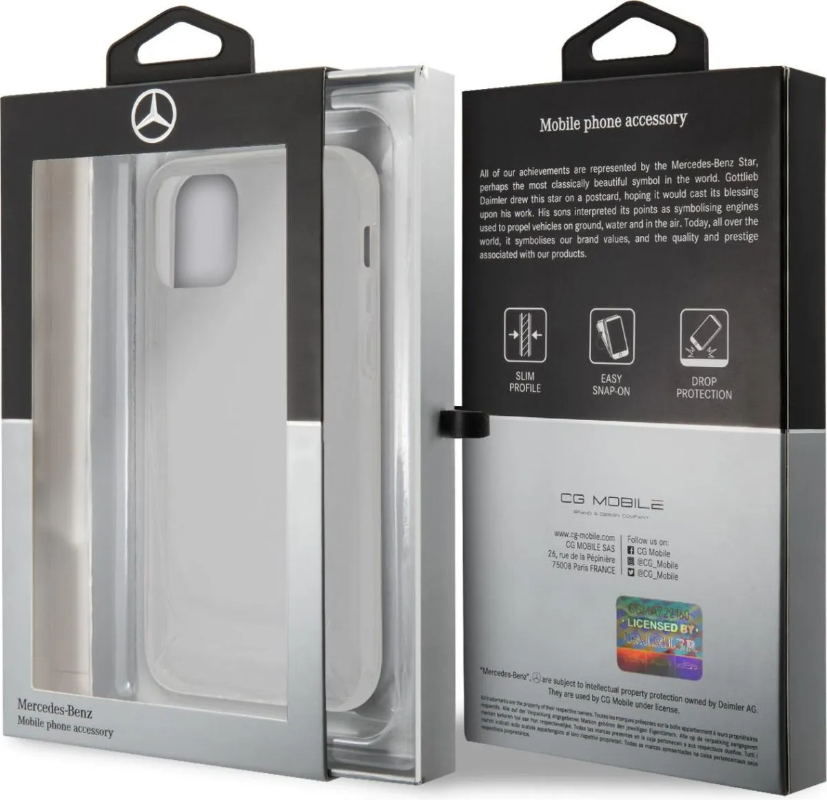 Mercedes-Benz Transparent Case Embossed 1 for iPhone 12 Pro Max - Clear