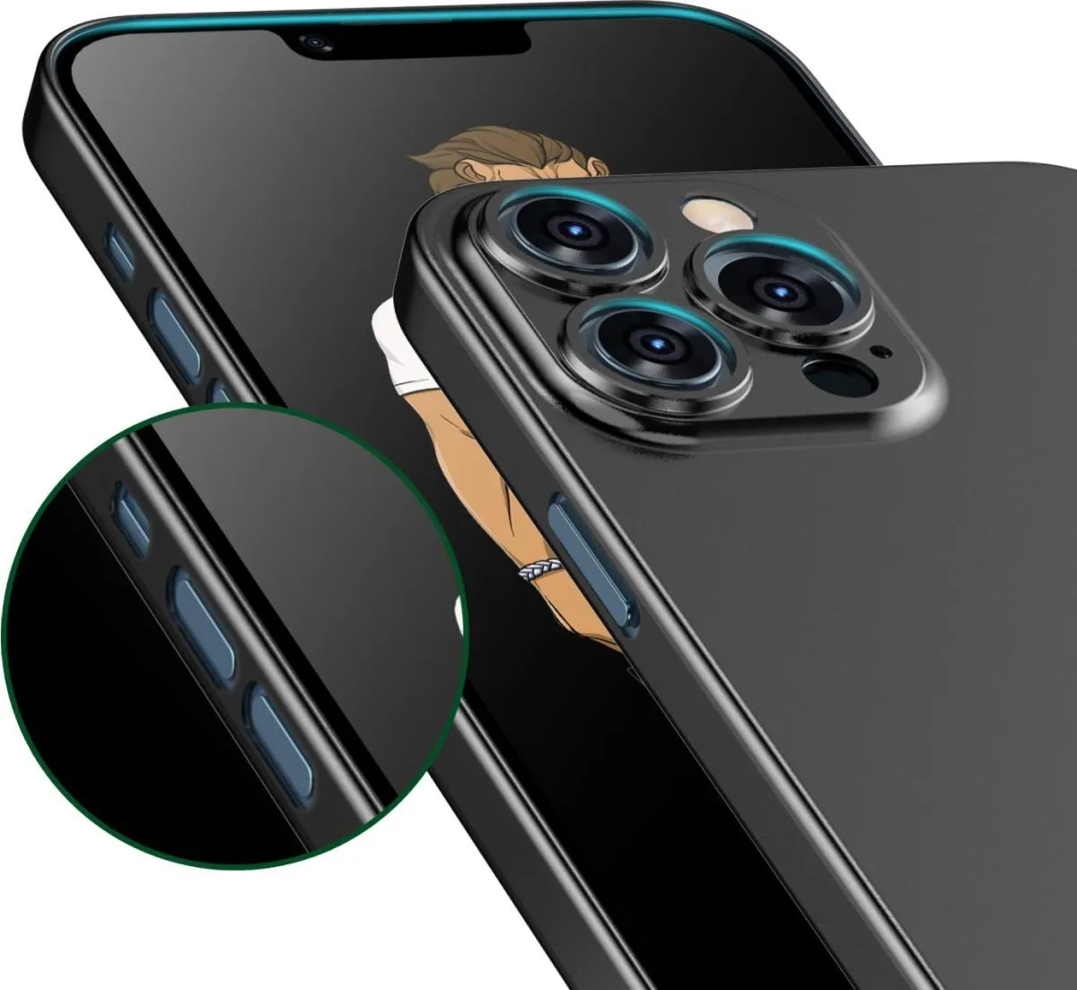 Green Comodo Case for iPhone 13 Pro 6.1 Black