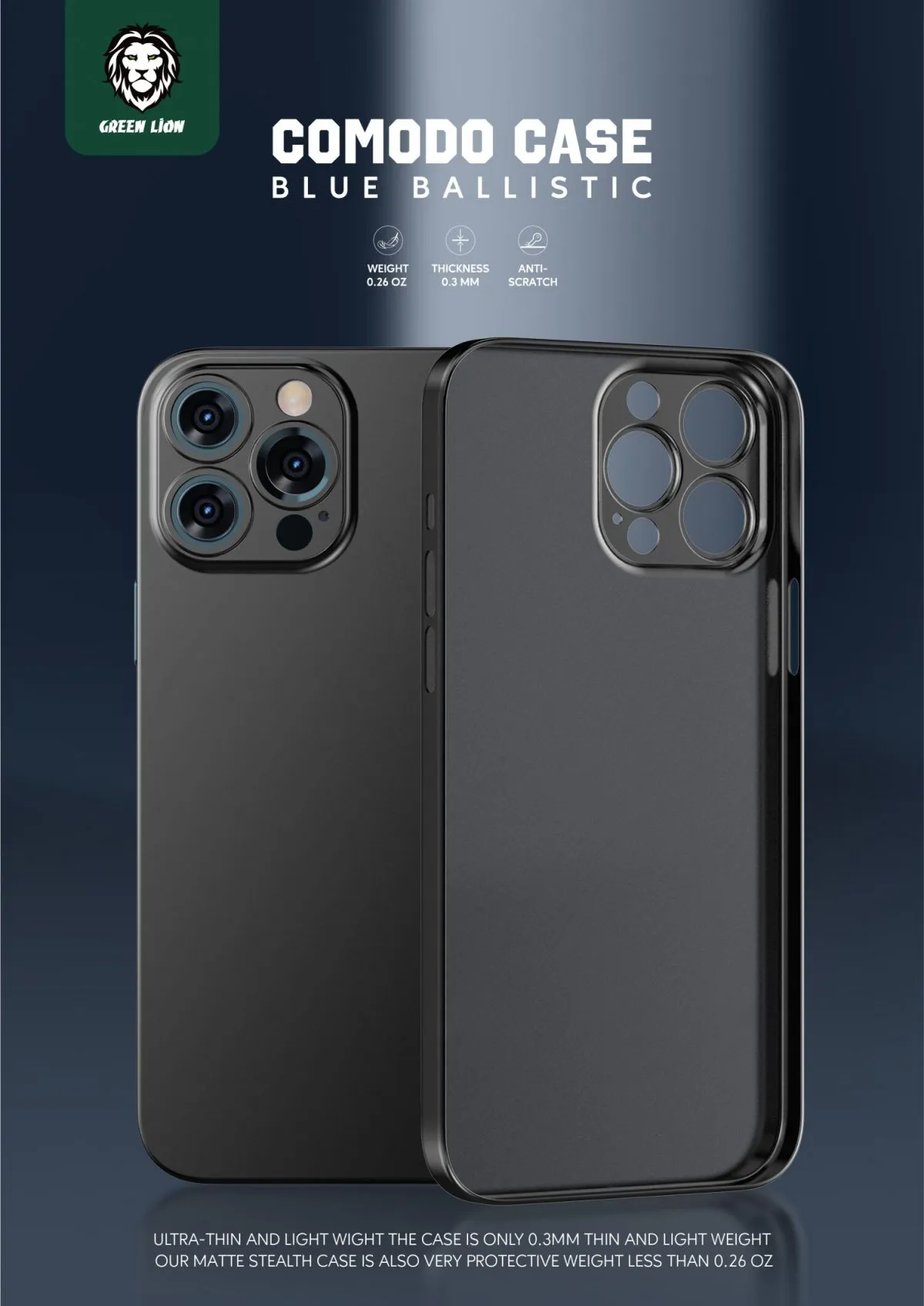 Green Comodo Case for iPhone 13 Pro 6.1 Black