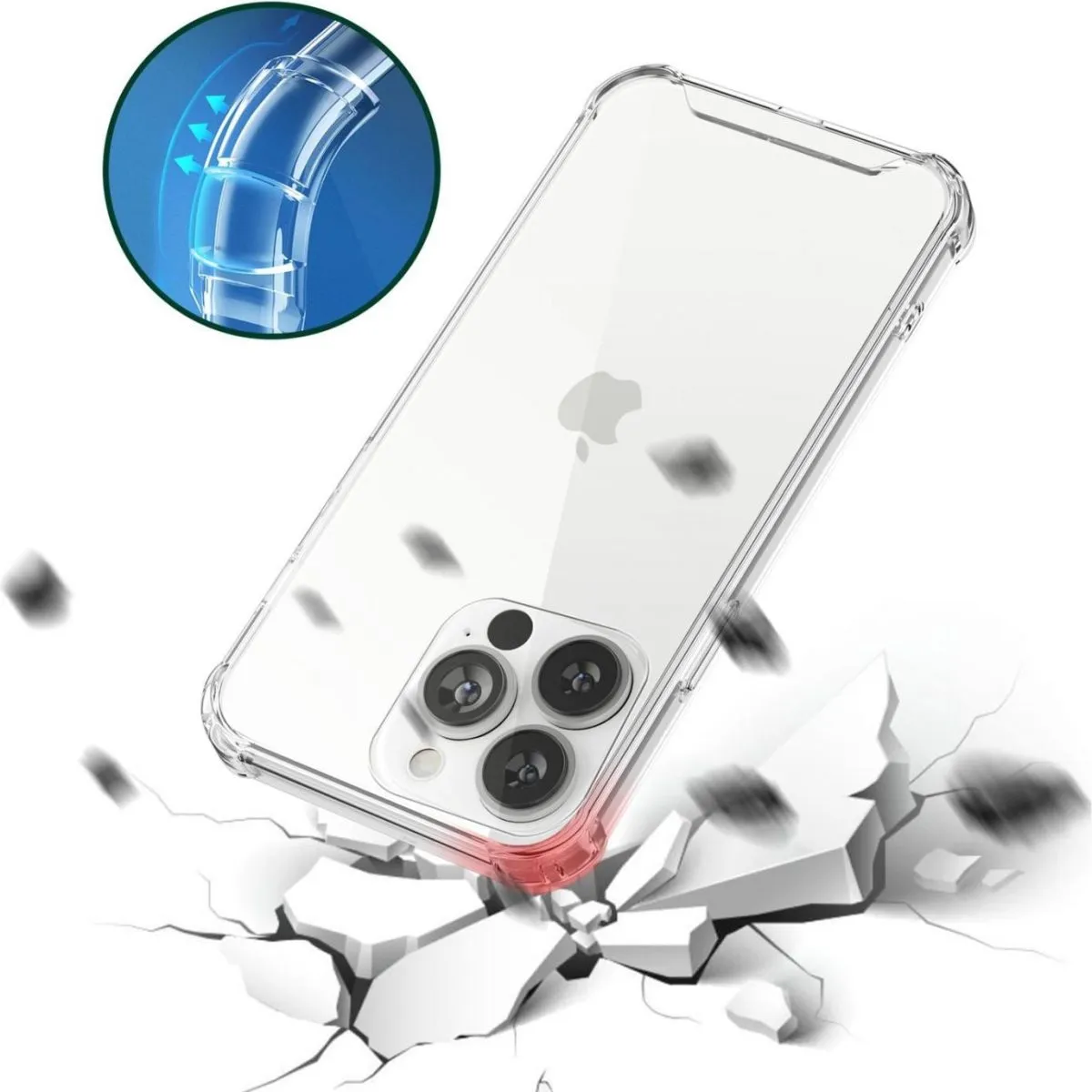Green Anti-Shock Case for iPhone 13 Pro ( 6.1 Clear - (