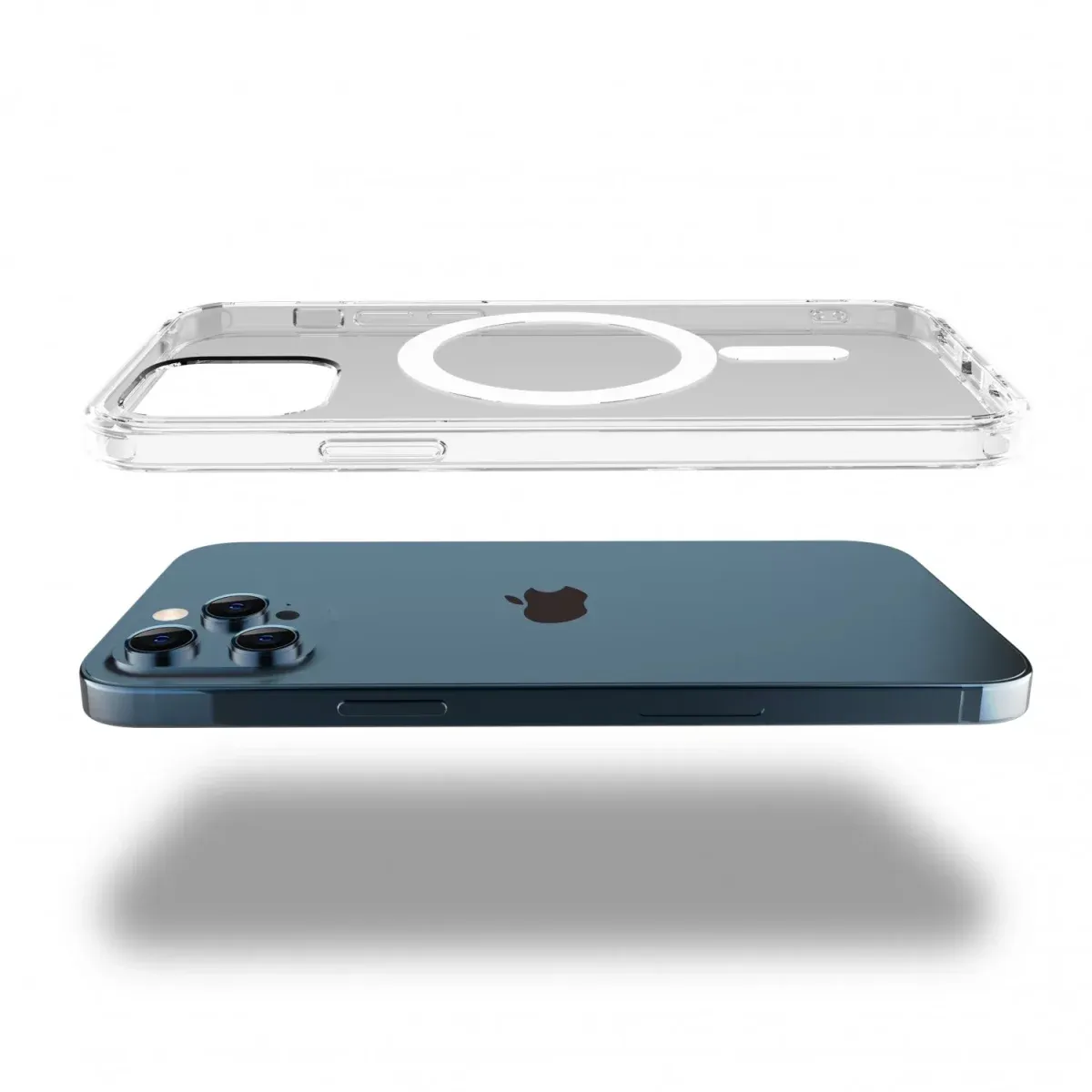 Green 360° Anti-Shock Creative Magnetic Case for iPhone 13 Pro Max 6.7 - Clear