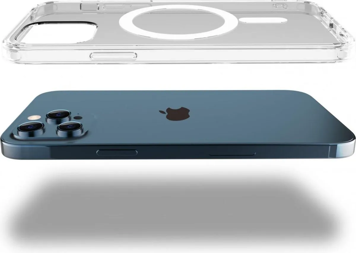 Green 360° Anti-Shock Creative Magnetic Case for iPhone 13 Pro Max 6.7 - Clear