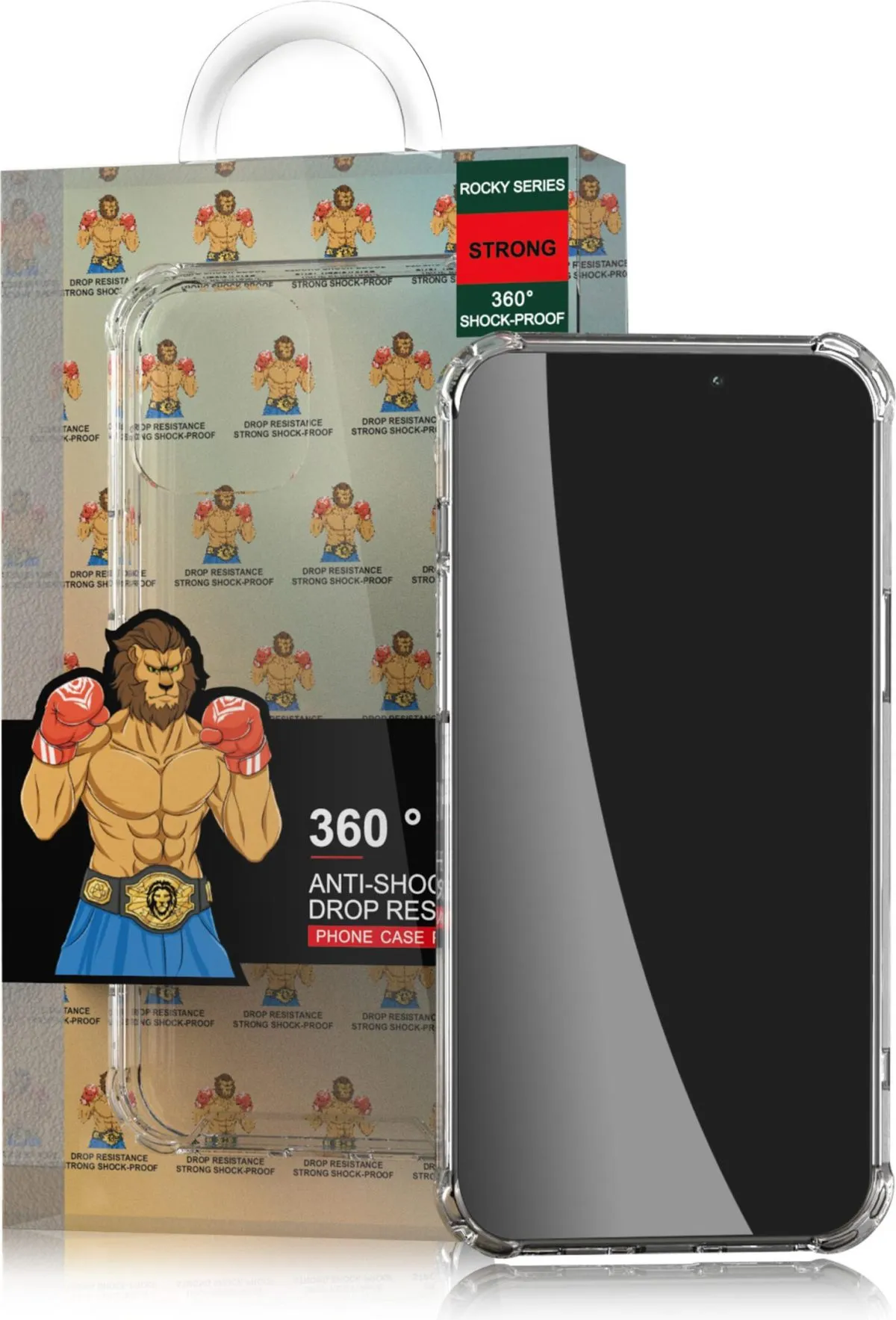 Green Rocky Series 360° Anti-Shock Case for iPhone 13 Pro Max 6.7 - Clear