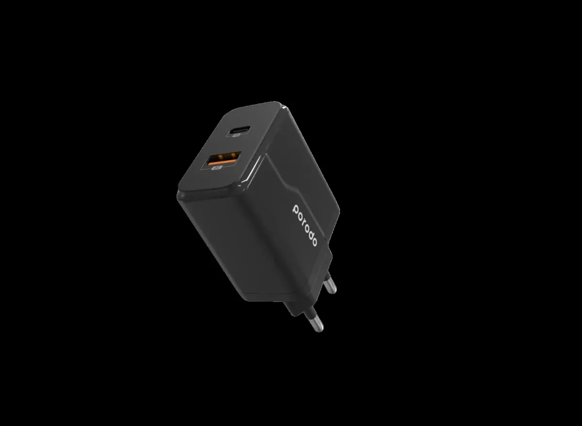Dual Port Wall Charger PD 20W + QC3.0 with Type-C to Lightning PD Cable