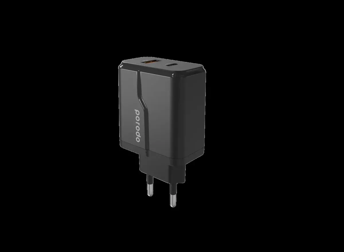 Dual Port Wall Charger PD 20W + QC3.0 with Type-C to Lightning PD Cable