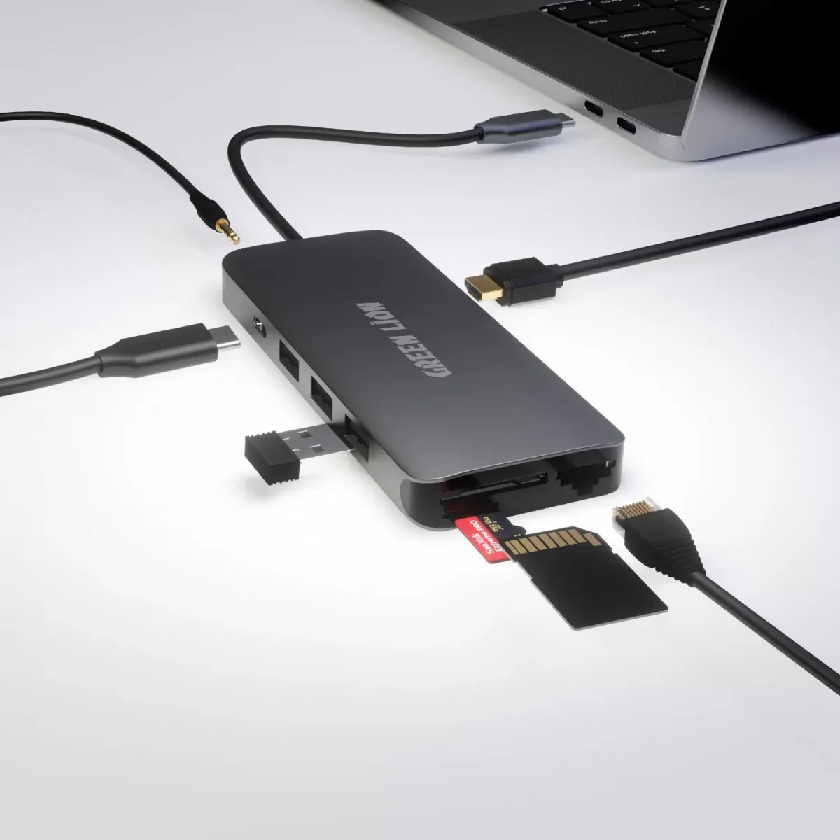 Green Lion 12 in 1 USB-C Hub 4K - Gray