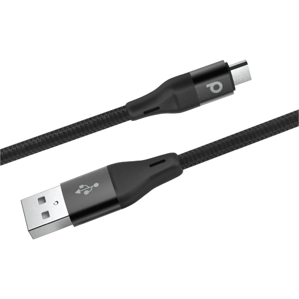 Porodo Aluminum Braided Micro USB Cable 1.2M 2.4A - Black