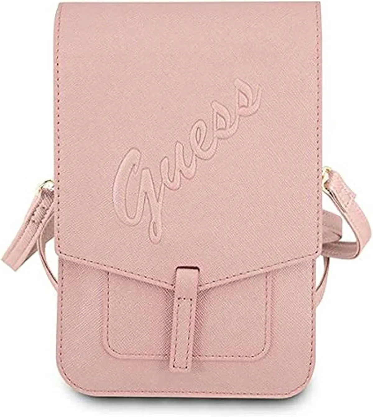 Guess PU Saffiano Script Wallet Bag - Pink