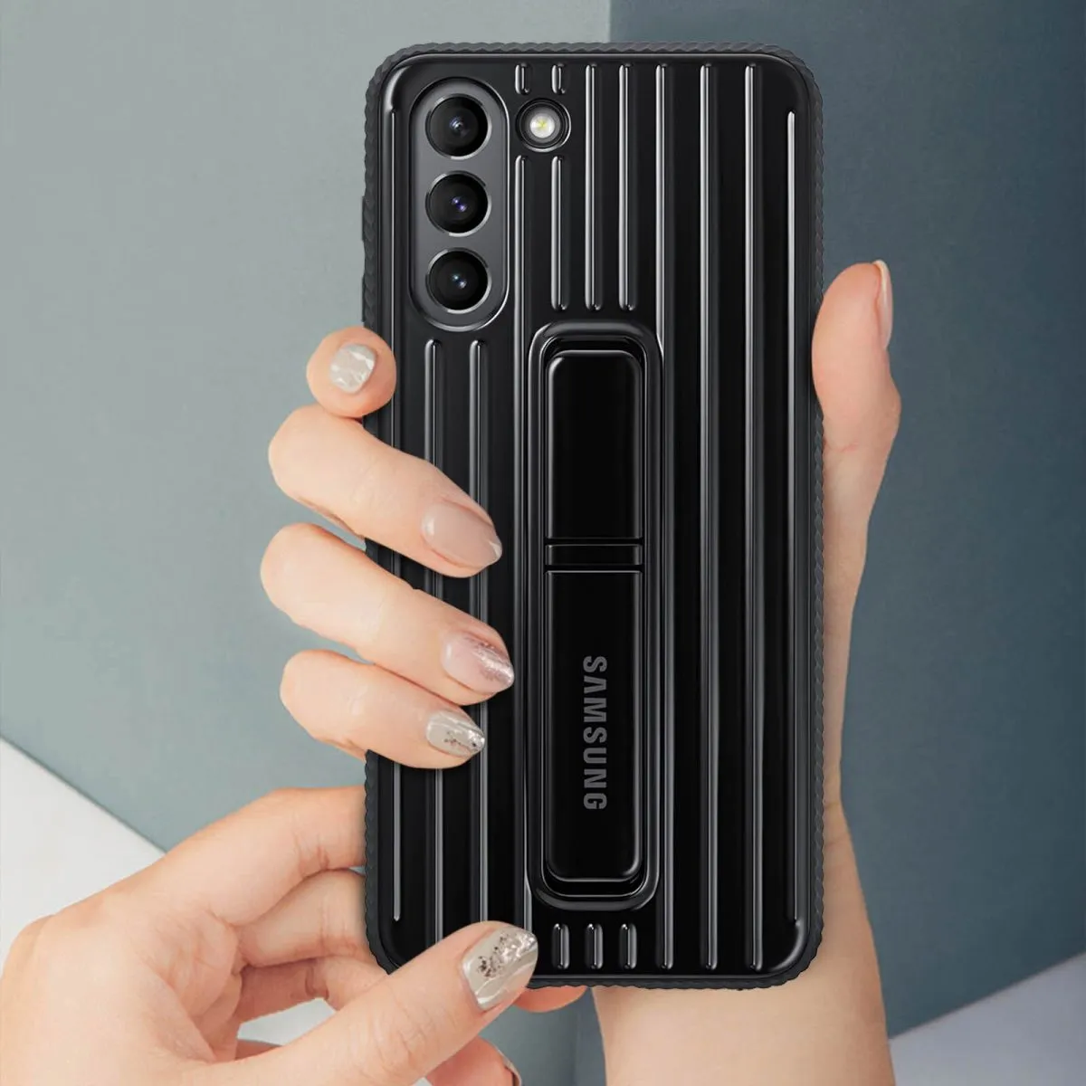 SAMSUNG GALAXY S21+ HARD-COVER PROTECTIVE STANDING COVER BLACK$bEF-RG996CBEGWW