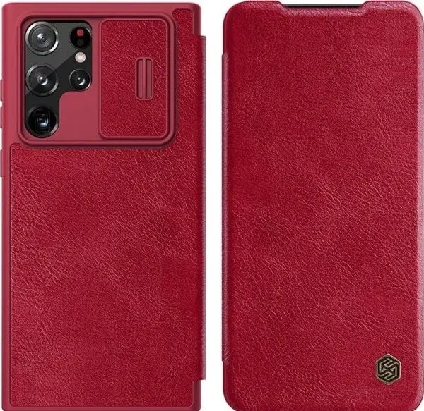 Nilkin Qin Leather Case Red for Samsung Galaxy S22 Ultra
