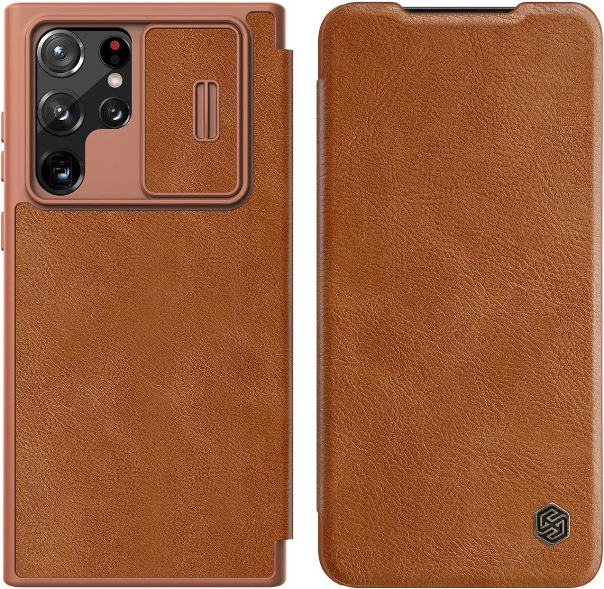 Nilkin Qin Leather Case Brown for Samsung Galaxy S22 Ultra