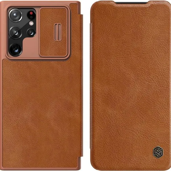 Nilkin Qin Leather Case Brown for Samsung Galaxy S22 Ultra