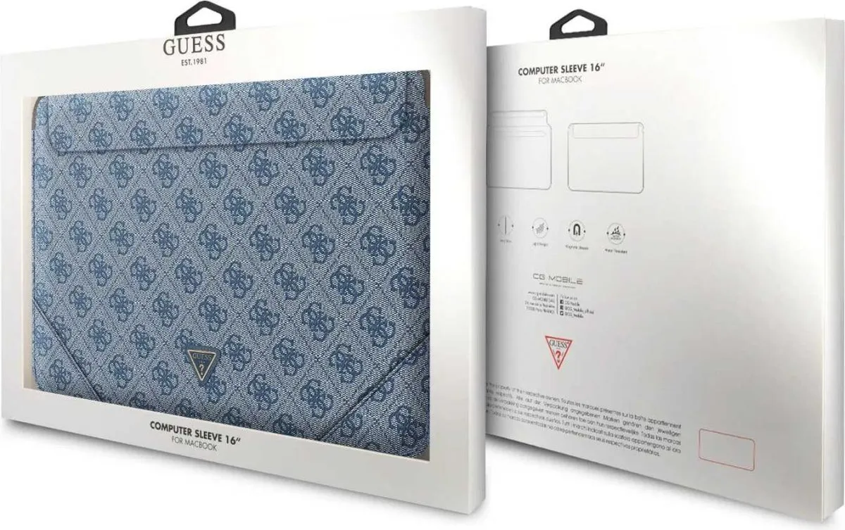 Guess PU 4G Triangle Computer Sleeve 16" - Blue