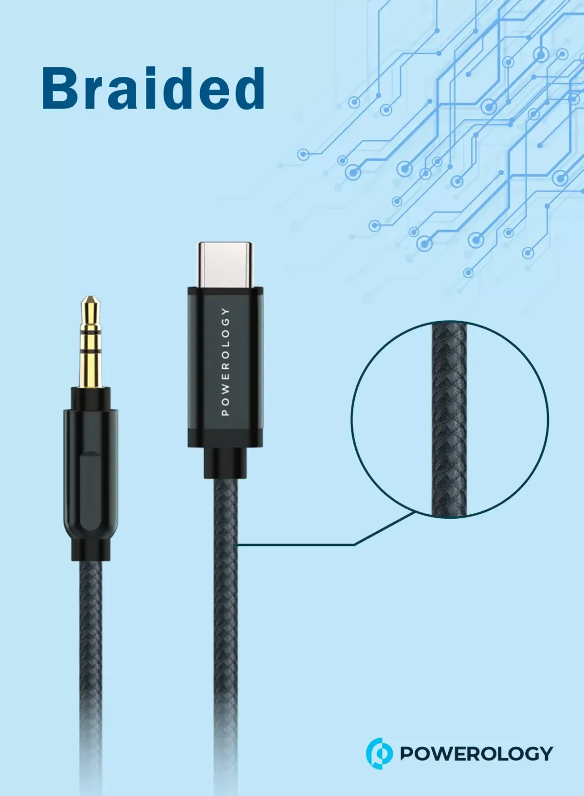 Powerology USB-C auf 3.5mm AUX Kabel