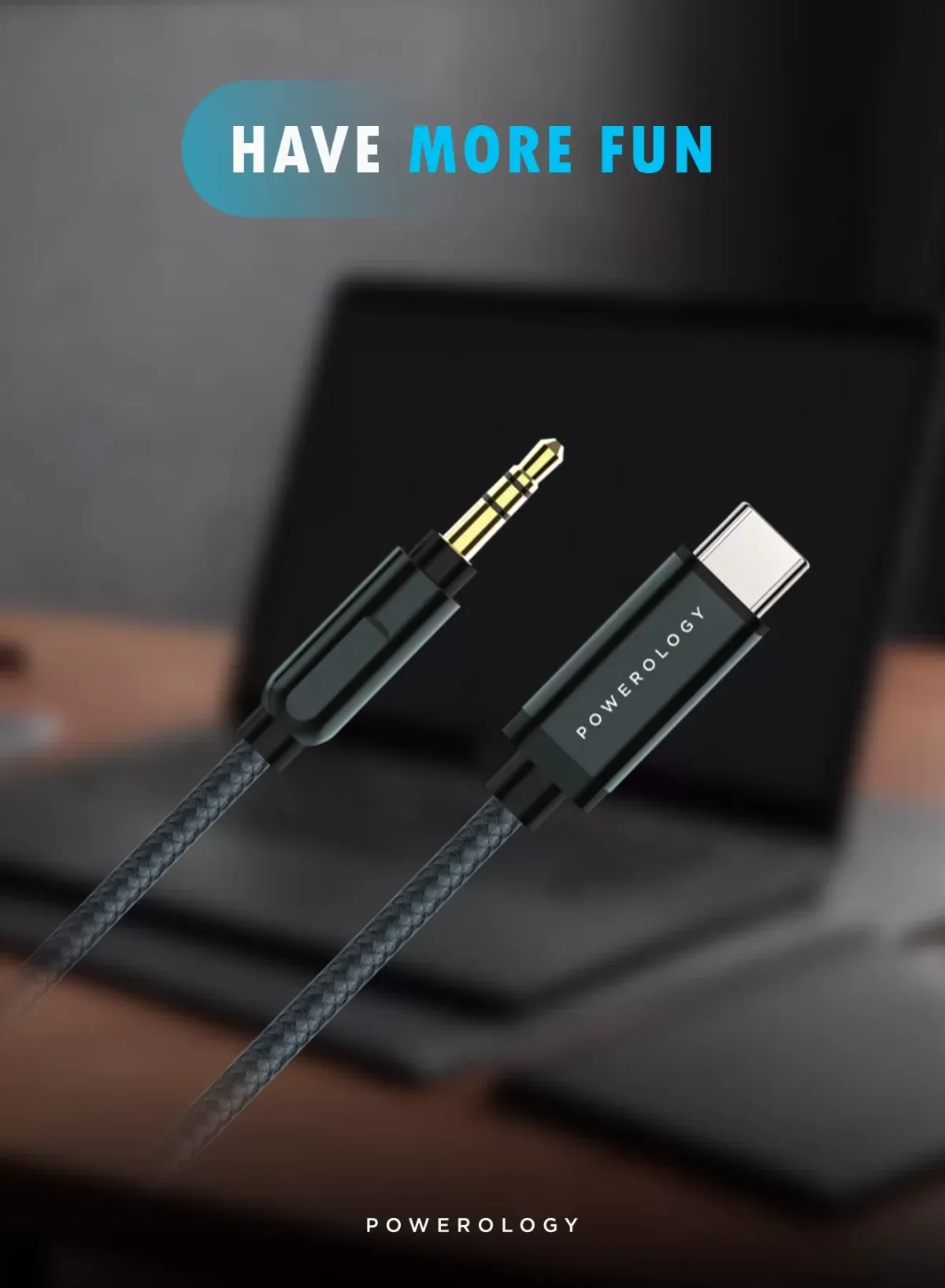 Powerology USB-C auf 3.5mm AUX Kabel