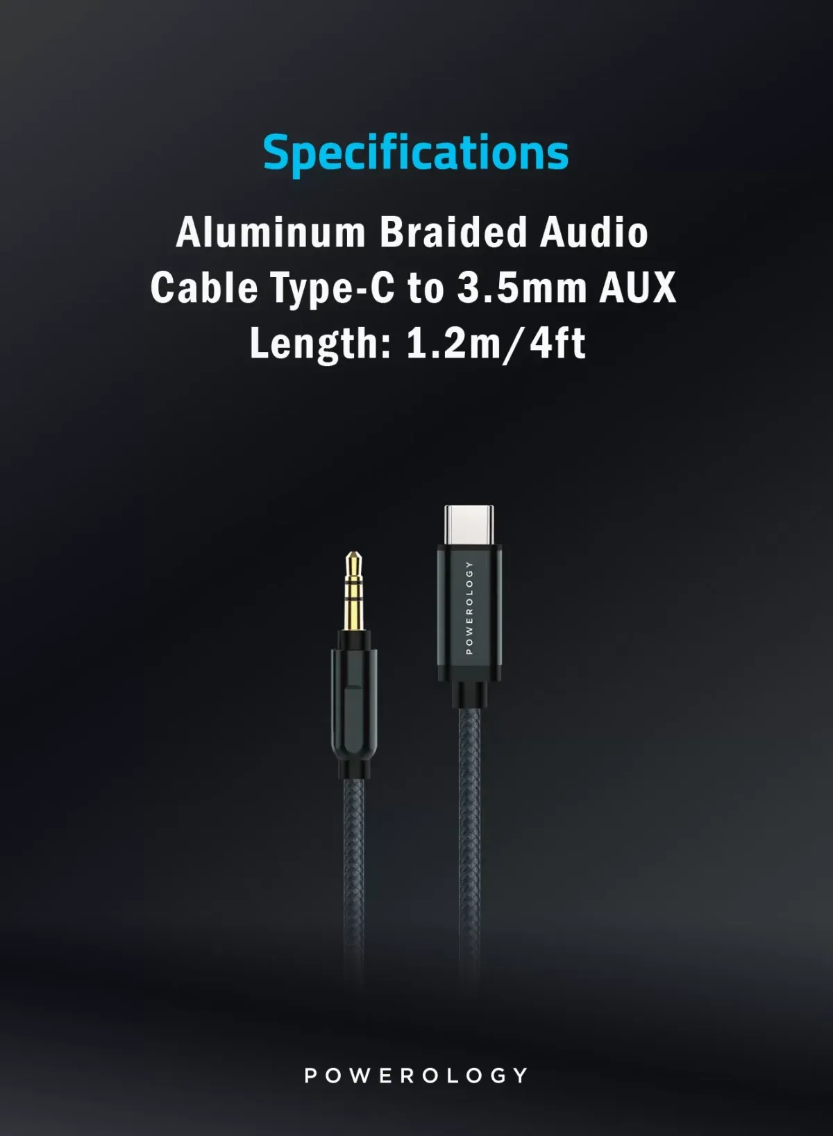 Powerology USB-C auf 3.5mm AUX Kabel