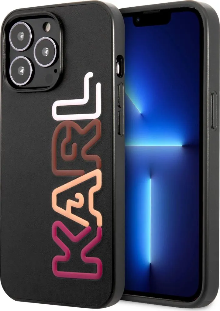 Karl Lagerfeld PU Embossed Multi Pink Karl Logo Hard Case for iPhone