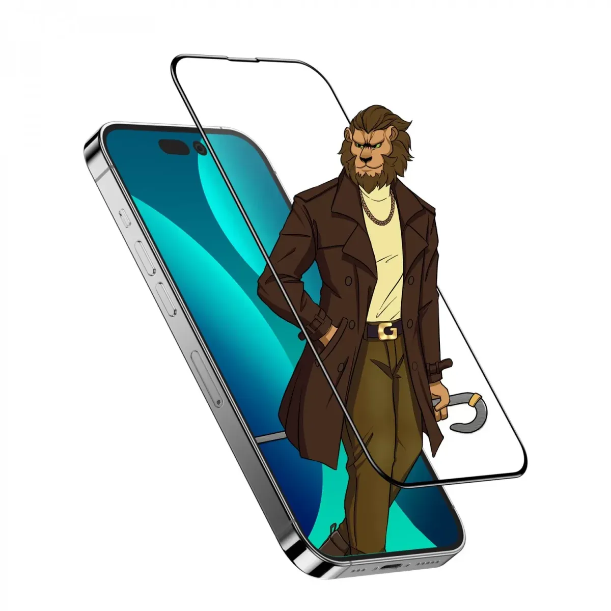 Green Lion 3D Curved Tempered Glass for iPhone 14 Pro Max ( 6.7" )