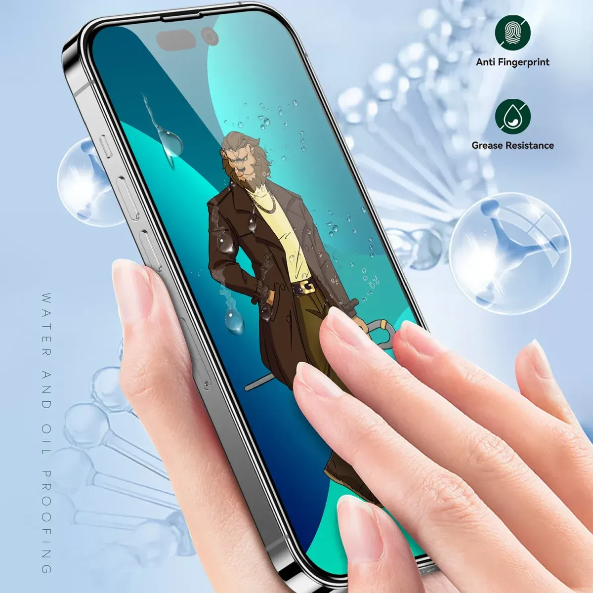 Green Lion 3D Curved Tempered Glass for iPhone 14 Pro Max ( 6.7" )