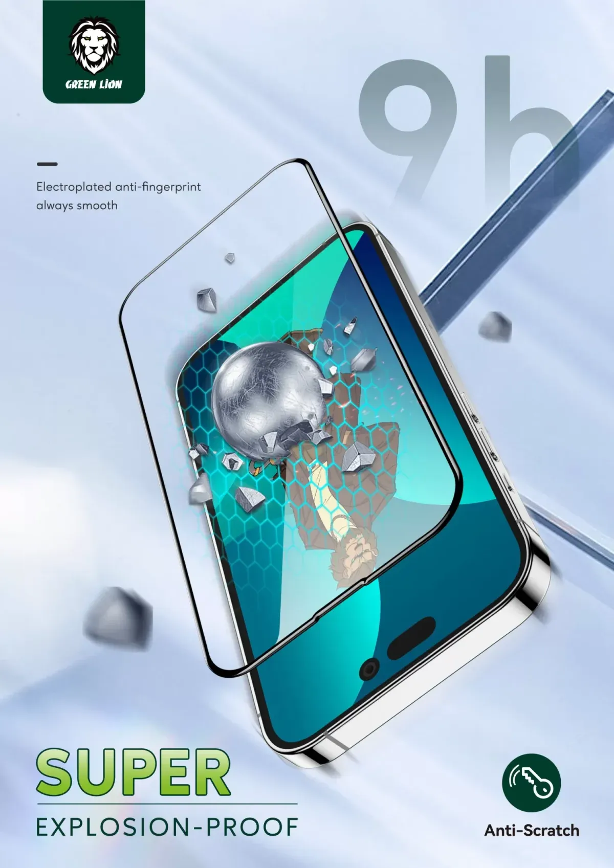 Green Lion 3D Curved Tempered Glass for iPhone 14 Pro ( 6.1" )