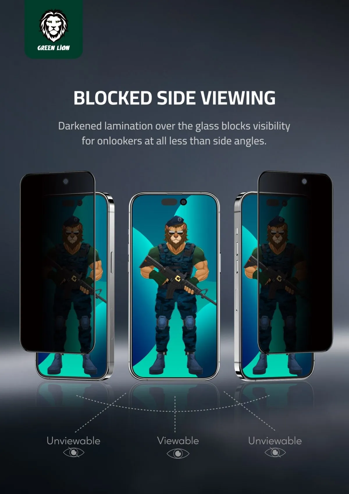 Green Lion 3D PET Privacy Glass Screen Protector for iPhone 14 Pro Max ( 6.7 )