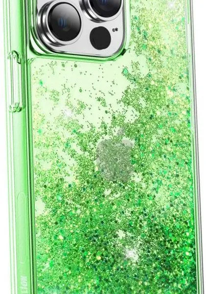 Green Lion Happiness 3D Glitter Resin Case for iPhone 14 Pro (6.1)