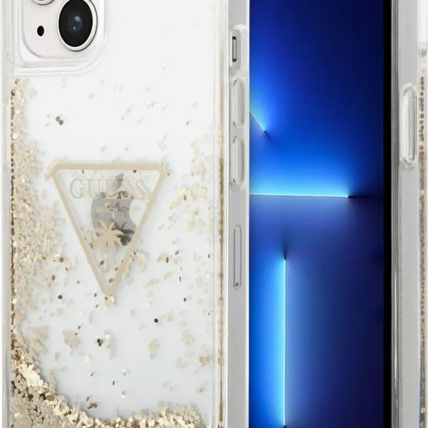 Guess Liquid Glitter Triangle Hard Case for iPhone 14 Plus (6.7)