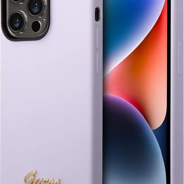 Guess Silicone PC Camera Script Logo Hard Case for iPhone 14 Pro (6.1)