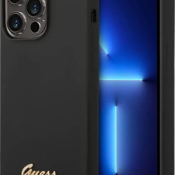 Guess Silicone PC Camera Script Logo Hard Case for iPhone 14 Pro (6.1)