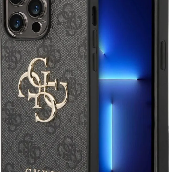 Guess PU 4G Big Metal Logo Hard Case for iPhone 14 Pro Max (6.7)