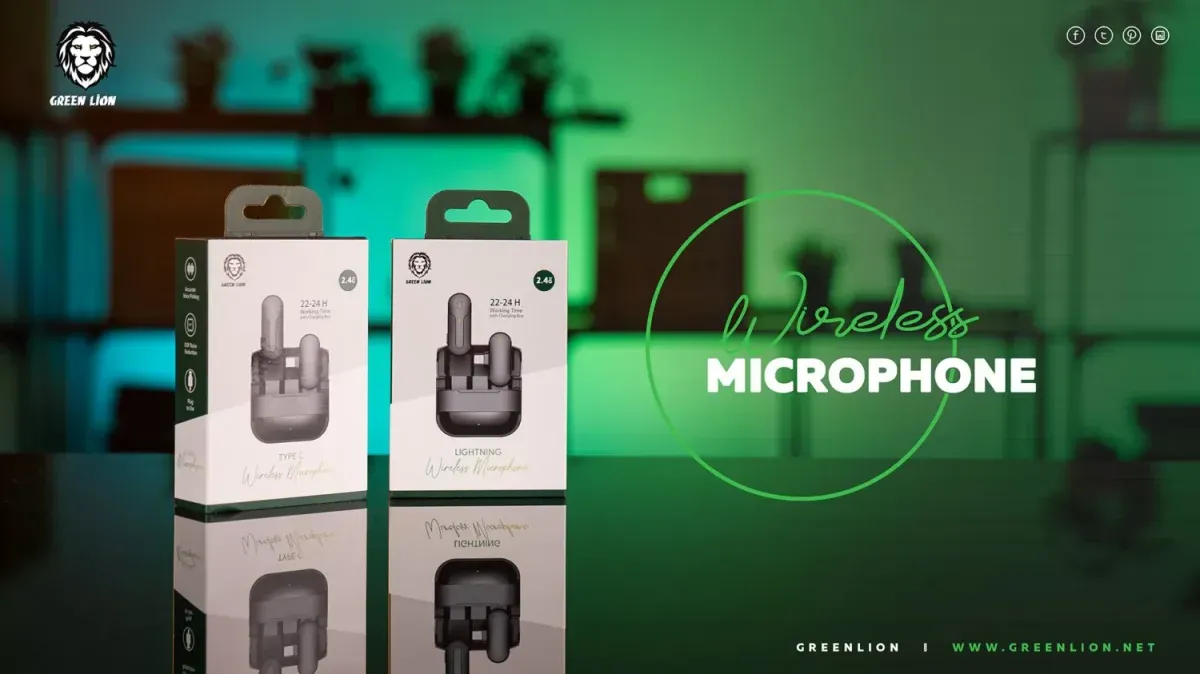 Green Lion Wireless Microphone Lightning Connector - Black