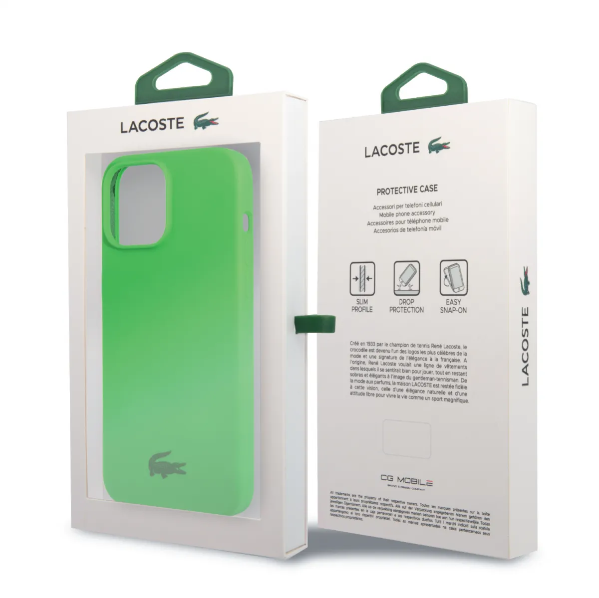 Lacoste HC Liquid Silicone & Microfiber Glossy Printing Logo Case For iPhone 14 Pro Max