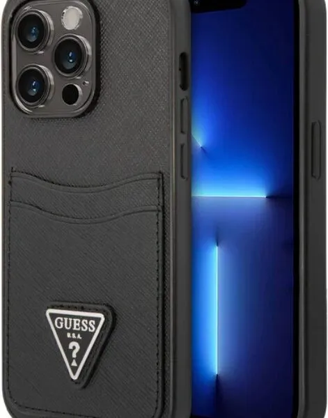 Guess Saffiano Double Card Hard Case for iPhone 14 Pro (6.1)
