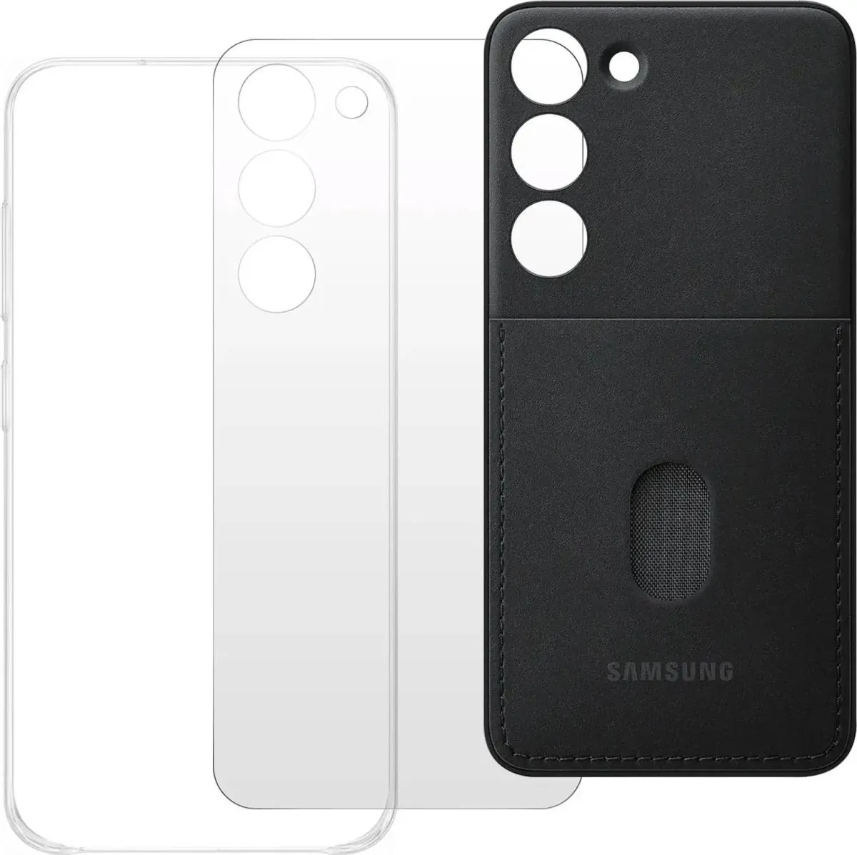 Samsung Frame Cover Hülle für Samsung Galaxy S23+ Hülle mit austauschbaren Rückseiten schwarz (EF-MS916CBEGWW)