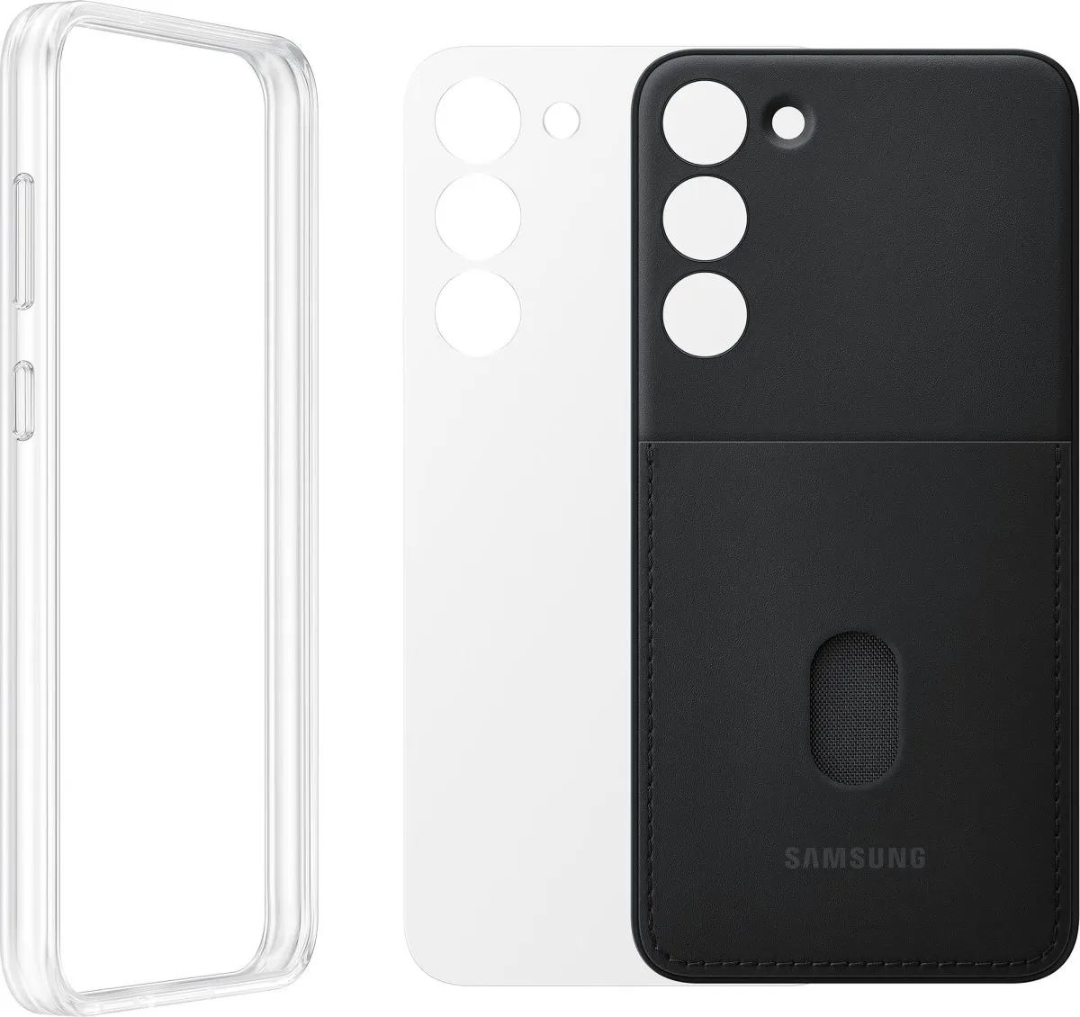 Samsung Frame Cover Hülle für Samsung Galaxy S23+ Hülle mit austauschbaren Rückseiten schwarz (EF-MS916CBEGWW)