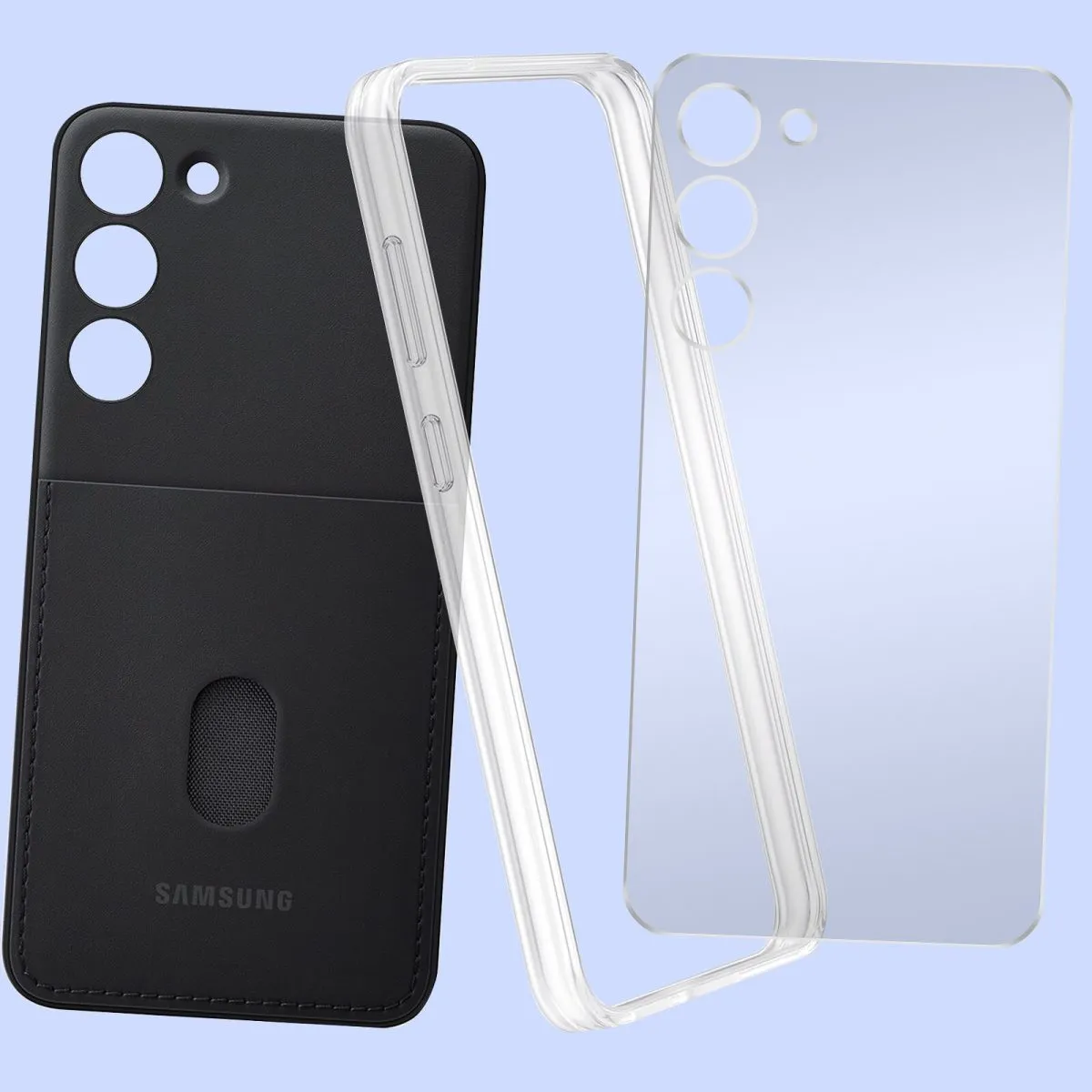 Samsung Frame Cover Hülle für Samsung Galaxy S23+ Hülle mit austauschbaren Rückseiten schwarz (EF-MS916CBEGWW)