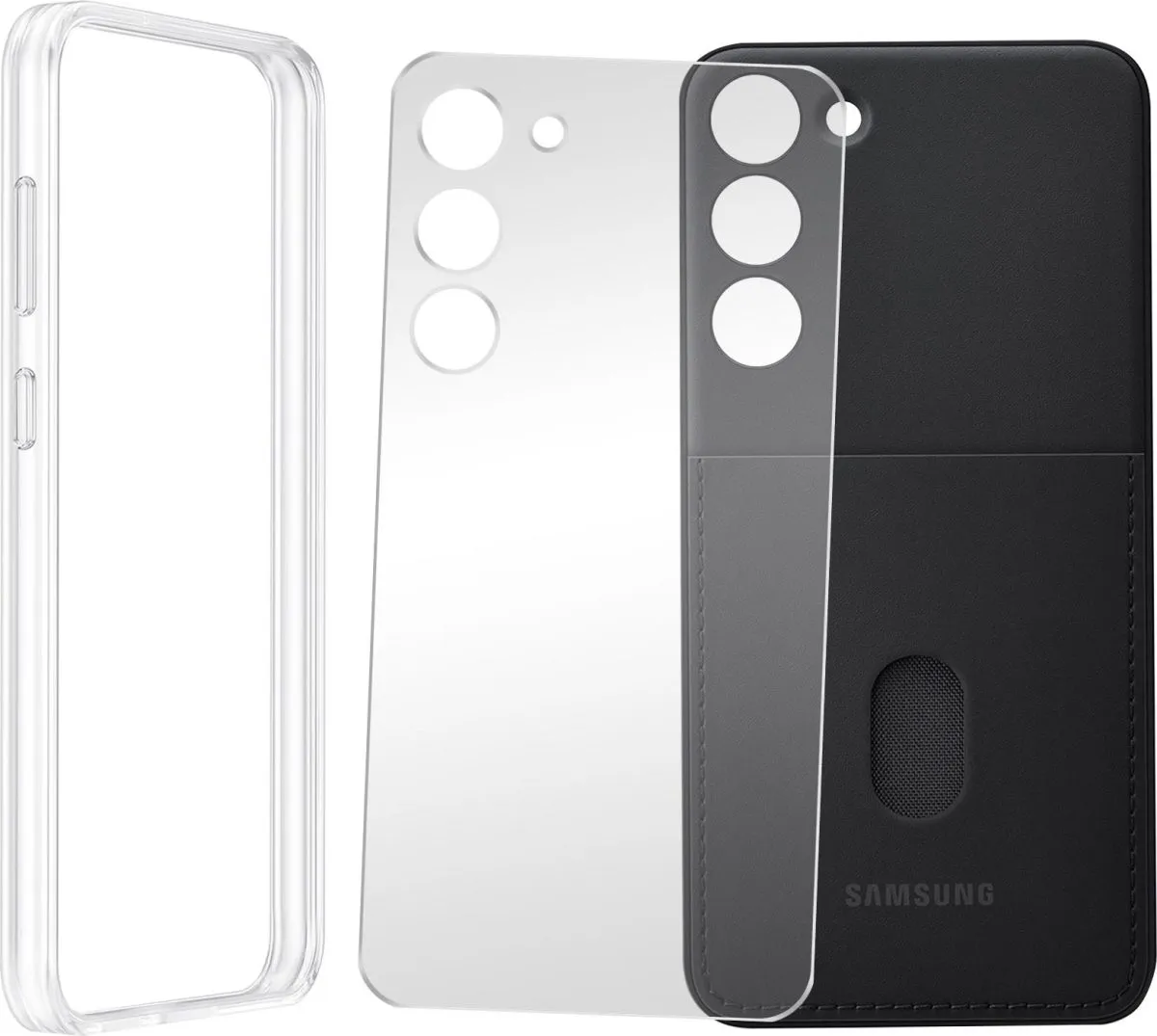 Samsung Frame Cover Hülle für Samsung Galaxy S23+ Hülle mit austauschbaren Rückseiten schwarz (EF-MS916CBEGWW)