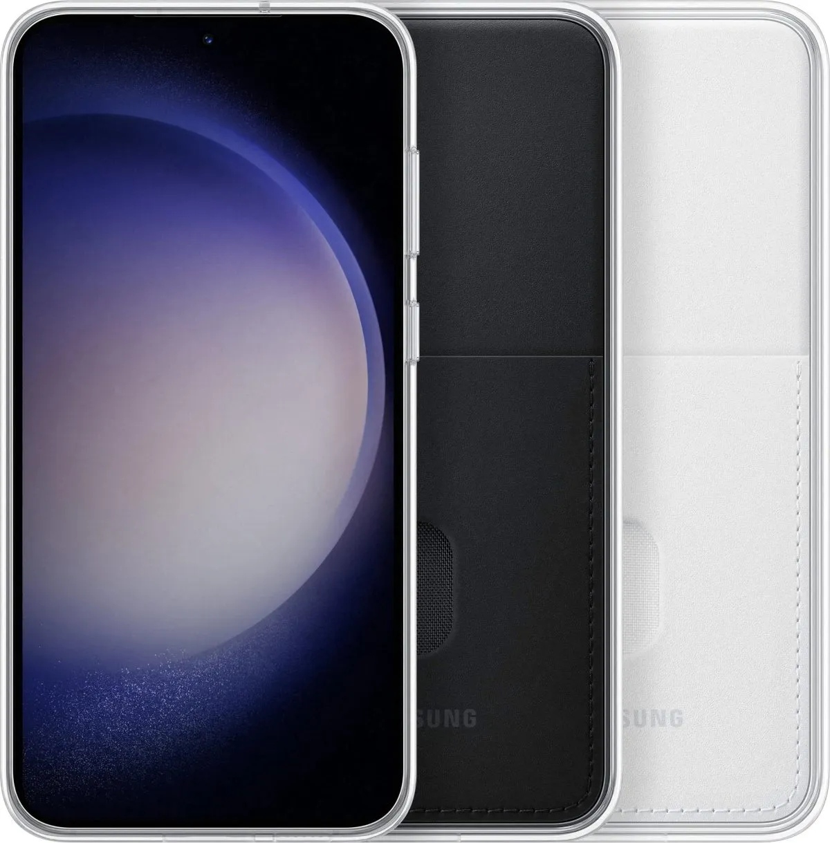 Samsung Frame Cover Hülle für Samsung Galaxy S23+ Hülle mit austauschbaren Rückseiten schwarz (EF-MS916CBEGWW)