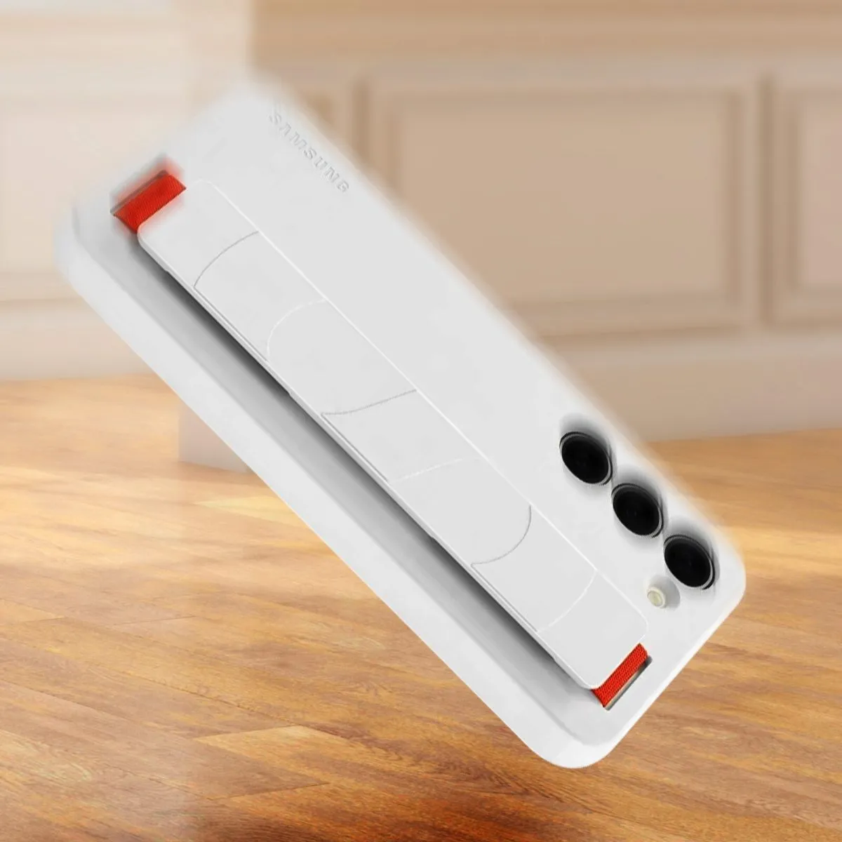 Samsung Silicone Grip Cover Case für Samsung Galaxy S23+ Silikonhülle mit Handschlaufe weiß (EF-GS916TWEGWW)