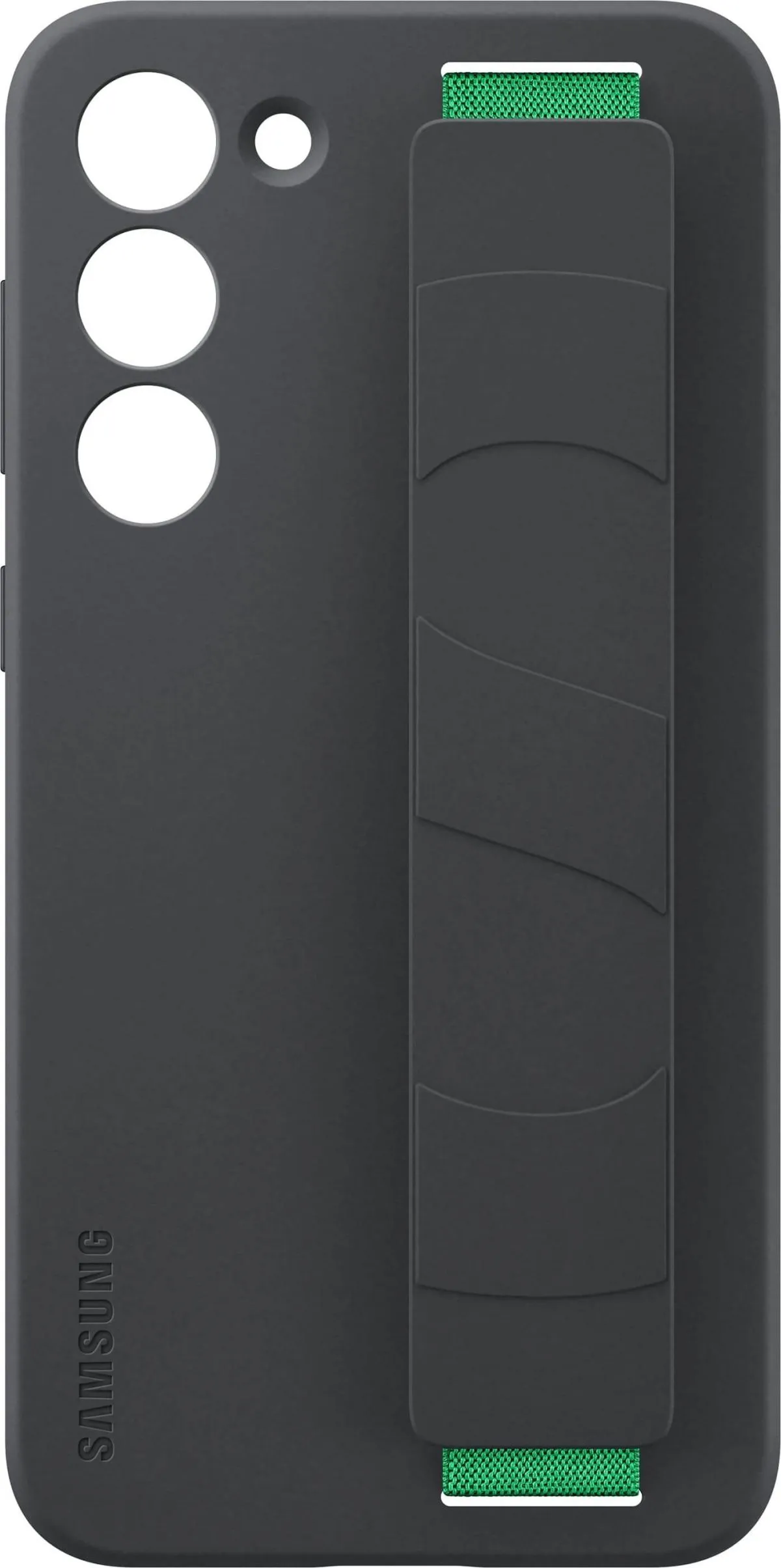 Samsung Silicone Grip Cover Case für Samsung Galaxy S23+ Silikonhülle mit Handschlaufe schwarz (EF-GS916TBEGWW)