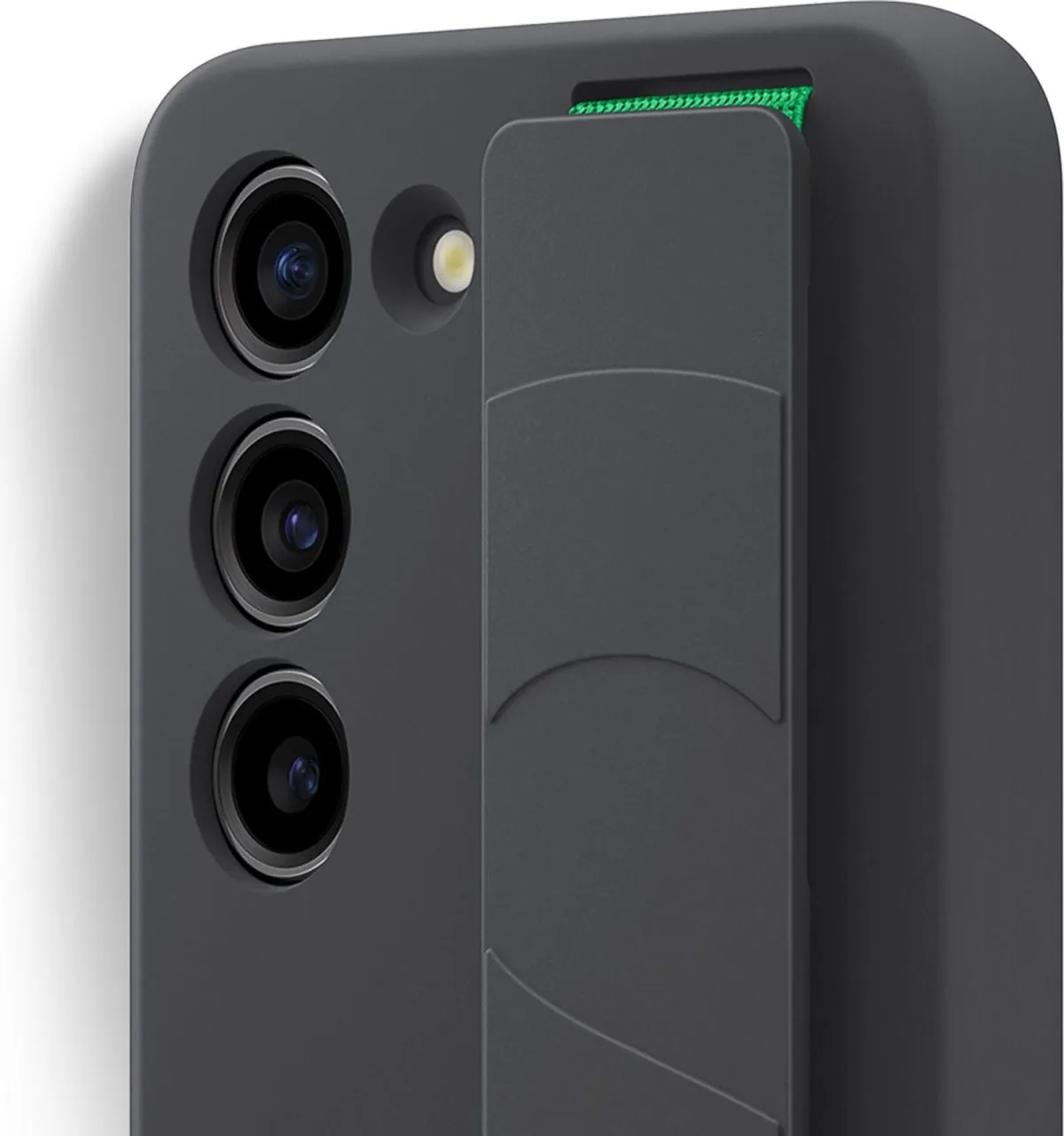 Samsung Silicone Grip Cover Case für Samsung Galaxy S23+ Silikonhülle mit Handschlaufe schwarz (EF-GS916TBEGWW)