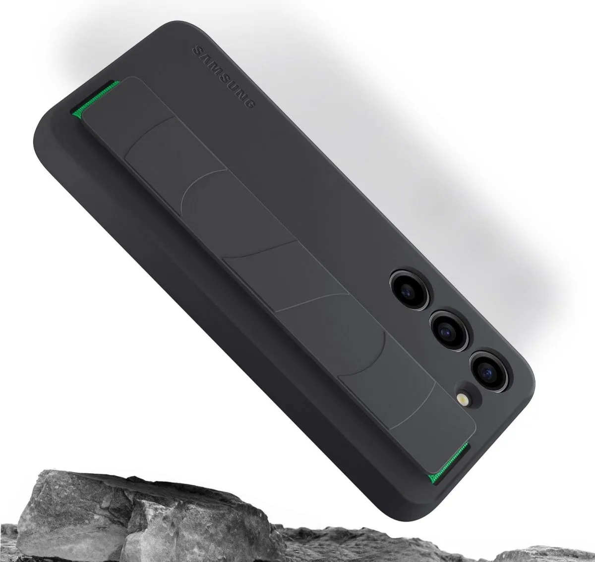 Samsung Silicone Grip Cover Case für Samsung Galaxy S23+ Silikonhülle mit Handschlaufe schwarz (EF-GS916TBEGWW)