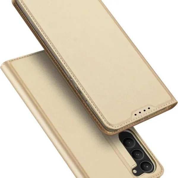 Dux Ducis Skin Pro Hülle für Samsung Galaxy S23 Flip Card Wallet Stand Gold