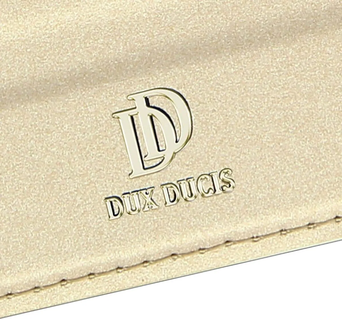 Dux Ducis Skin Pro Hülle für Samsung Galaxy S23 Flip Card Wallet Stand Gold