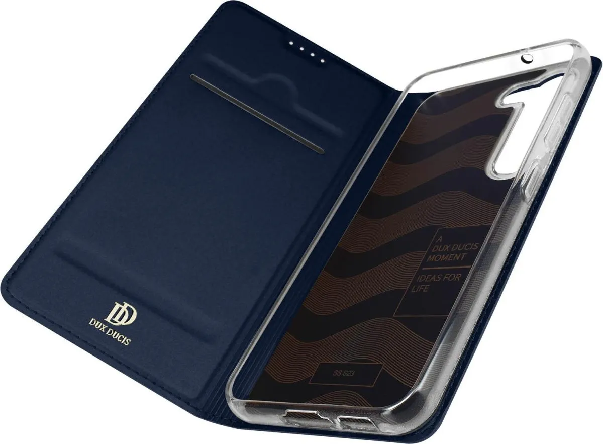 Dux Ducis Skin Pro Hülle für Samsung Galaxy S23 Flip Cover Card Wallet Stand blau